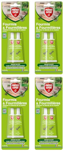 PROTECT EXPERT 8 Gêls Anti-Fourmis & Fourmilières - Tubes Appâts - 8x15g - Prêt-à-l'emploi - Utilisation Sécurisée - Intérieur & Abords De La Maison - A Base De Fleurs De Chrysanthème FTUBNAT2NX4
