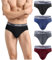 wirarpa Men's Underwear Briefs Modal Underpants Soft Wide Waistband Underwear Basic No Fly 4 Pack Black Navy Dark Grey Red Large