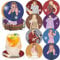 Ljevandria Diamond Painting Untersetzer,8PCS Diamont Painting Art Kits mit Halter，Bastelset für Erwachsene und Kinder，Diamant Malerei Basteln Kreativ Set EIN Geschenk für Taylor Fans Freund
