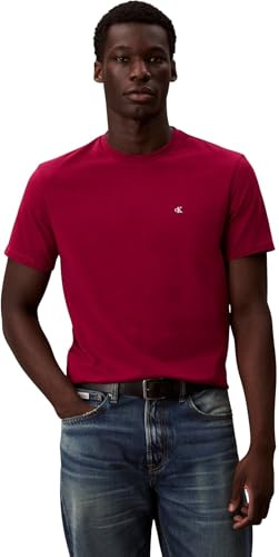 Calvin Klein Herren T-Shirt Kurzarm Classic Monogram Tee mit Rundhalsausschnitt, Rot (Beet Red), XL