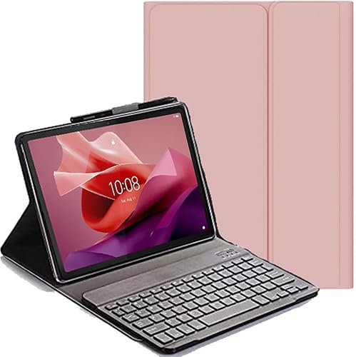 YHFZR Tastiera Custodia per Lenovo Yoga Tab Plus 12,7'' 2025, QWERTY Sottile PU Custodia con Supporto Cover Tastiera Rimovibile Wireless Keyboard per Lenovo Yoga Tab Plus 12,7'' Tablet 2025, Rosa