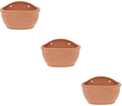 BESPORTBLE 3 Macetas De Barro para Colgar En La Pared Pequeñas para Interior Y Exterior De Terracota para Jardín Suculentas Color Marrón