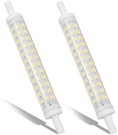 2 Pcs R7S Led Bulb 118mm Dimmable 9w 6500k J118 Nature White Led Linear Halogen Light Bulbs Replacement Equivalent Energy Saving Reflector Floodlight Security Light Bulb for Ceiling Floodlight Lamp