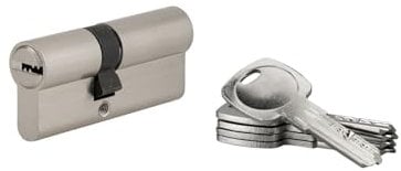 Cylindre de Serrure, Double Entrée, 5G Dynamic, 40x50 mm, Nickelé, Anti-Arrachement, Anti-Perçage, 5 Clés, Mécanisme à 5 Goupilles, Utilisation en Extérieur, SERRURERIE DE PICARDIE