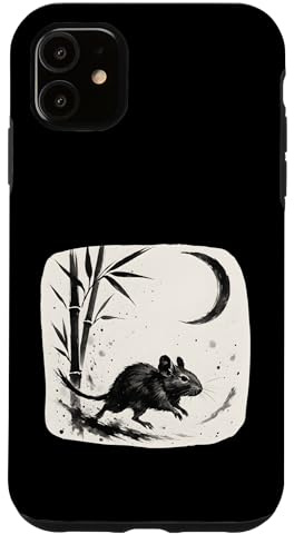 Sumi e Degu Bamboo Moon Night Ink Art Case for iPhone 11