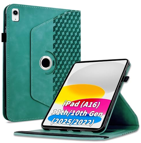 Vkooer 360 Drehbar Hülle Kompatibel mit iPad (A16) 11th/10th Generation (2025/2022),90 Grad Drehbar Ständer Hülle, Auto Schlaf/Aufwach Schutzhülle für iPad 11th 11 inch (2025) Tablet,Blau