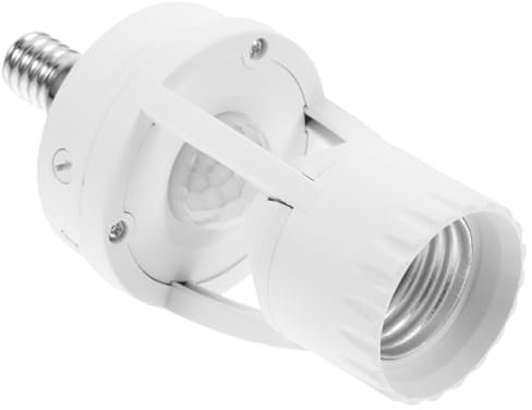 Tofficu Douille D'ampoule E14 vers E27 Détecteur de Mouvement Infrarouge 360°, Alimentation 100-250v, Adaptateur pour Ampoule Intelligente, Usage Intérieur Couloir et Escalier,