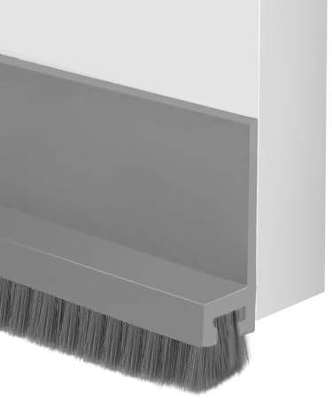 2 Stück Zugluftstopper für Türen mit Bürste,100cm Türdichtung Bürste Selbstklebend,Bürstendichtung Tür für Wohnungstür Terrassentür Balkontüren Eingangstüren (Grau)