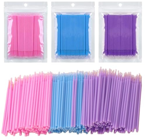 Micro Applicatori 300 pz, Microbrush Color Extension per remover extension ciglia, Pennello per Tinta Capelli per trucco, dentali e orali make up