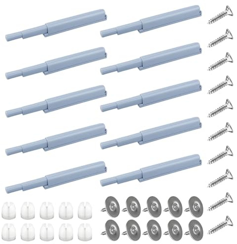 Push to Open Door Catches, 10 Pieces Cupboard Door Opener Push Door Catches Magnetic Pressure Release Drawer Push Catch Cabinet Door Damper for Kitchen Closet Door Closing Wardrobe Closure