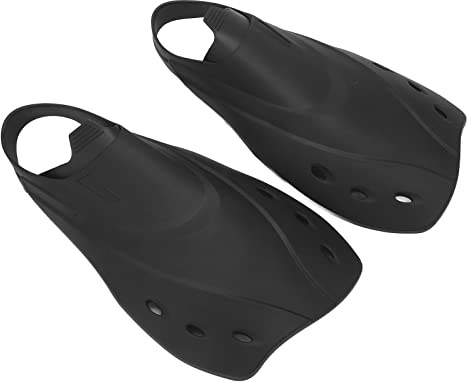 SIXRUN Palmes de Natation Courtes, Matériau TPR avec Sangles Réglables, Conception Compacte pour la Plongée en Apnée et l'entraînement, Taille 36-39