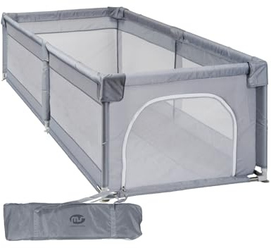 Parque Infantil XXL NYLON 3MEDIDAS - Corralito para bebé plegable - Parque de juegos para bebe Seguro, Con gateras y ventana red - Con ventosas - Fácil Montaje (180 * 120)