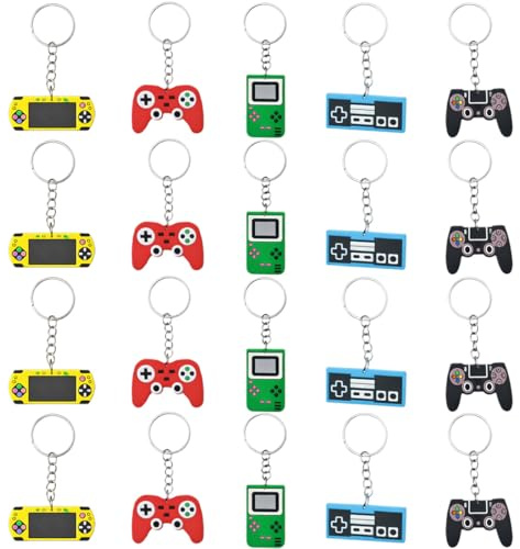 NiceNaiils 20 Stück Spiel Schlüsselanhänger Party Beutel Füller Videospiel Schlüsselbund Controller Schlüsselanhänger Schlüsselringe Griff Anhänger Charms