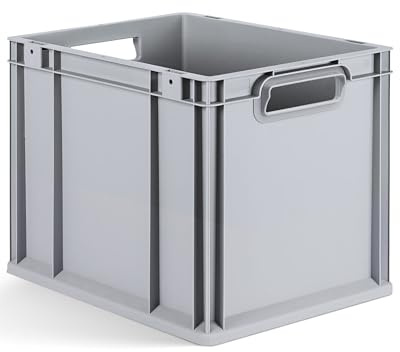 aidB Eurobox NextGen 2.0 - 400x300x320mm – Stapelbare 30L Kunststoffbox mit offenen Griffen – Lagerbox für Aufbewahrung, Transport & Organisation – Industriequalität - Auch mit ColorClips erhältlich