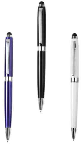 MALUGOGO Stylet Capacitif Multifonctionnel pour Tablette et Écran Tactile, Métal Solide, Lot de 3 Pièces Fonction Rotation du Noyau, pour Dessin et Prise de Notes