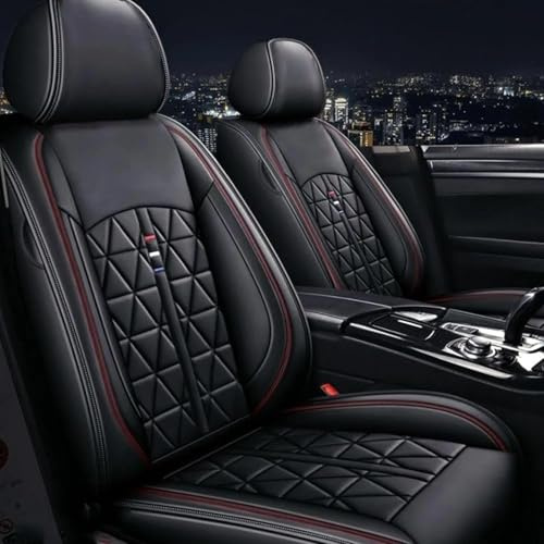 zyver Wasserdicht PU Leder Autositzbezüge Fit für Renault Auto Vordersitz 2 Stück Set(schwarz)