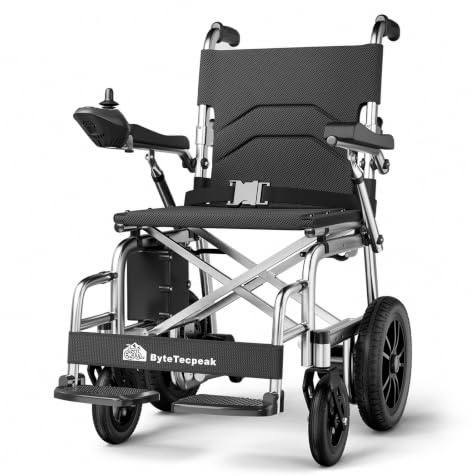 ByteTecpeak D12 Electric Wheelchair for Adults, Folding Powerchair | 20km Long Range, 150kg Load, Foldable for Transport, Anti-Tilt System & Safety Brakes, Everyday & Outdoor Use