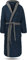 normani 100% Baumwoll Bademantel Saunamantel zweifarbig und einfarbig mit und ohne Kapuze für Damen und Herren (Gr. XS - 4XL) Farbe Marine/Grau Größe 4XL