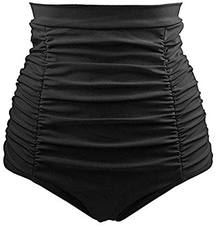 Viloree Donna Bikini Slip Vita Alta Costume da Bagno Brasiliana Briefs Pantaloni Parte Inferiore Estate Mare Nero XXL