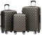 BEIBYE Zwillingsrollen 2066 Hartschale Trolley Koffer Reisekoffer Gepäck M-L-XL-Set (Coffee, Set)