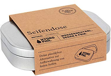 Hydrophil Umweltfreundliche Seifendose aus Weißblech, 100% plastikfrei, Silber