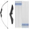 SHARROW Bogenschießen Takedown Recurve Bogen und Pfeil Set 30-40lbs Straight Bogen mit 12er Fiberglaspfeilen für Kinder Erwachsene Anfänger (Schwarz, 40lbs)
