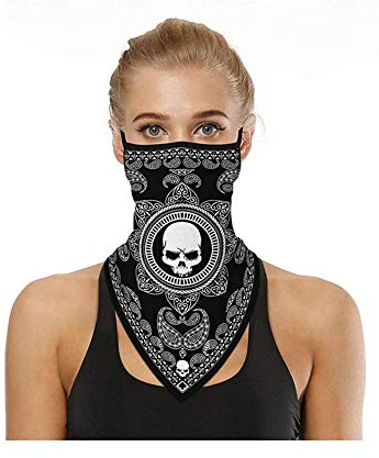 Youning Anti Staub Kopftuch Stirnband mit Ohrschlaufe für Sport Face Schal Elastisch UV Schutz Bandana Multifunktion Dreieckstuch Schlauchschal Seide Damen Herren Mundschutz Halstuch