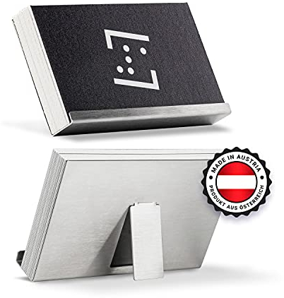 SCHILDER Systeme Lot de 2 Porte-Cartes de Visite de qualité supérieure en Acier Inoxydable - pour Cartes de Visite et Cartes de Visite - Design élégant - Fabriqué en Autriche - 2 organiseurs