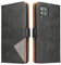 BININIBI Handyhülle für Samsung Galalxy A12 Hülle, Galaxy M12 Lederhülle Handytasche, Klapphülle Tasche Leder Klappbar für Samsung A12 Nacho， Schwarz