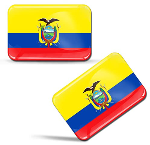 SkinoEu® 2 x 3D Aufkleber Ecuador Flagge Ecuadorianischen Fahne F 192