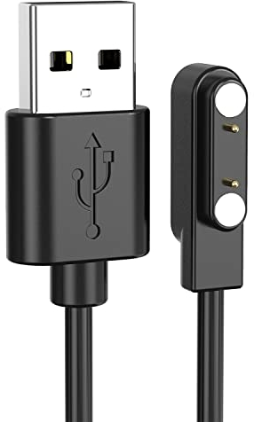 Magnetisches Smartwatch-Ladegerät, 2-polig für Yamaha, Ancable 2-polige Smartwatch-Ladekabel, kompatibel mit Yamaha SW022, AGPTEK LW11, Ticwatch GTX, Xiaomi Haylou Solar LS05