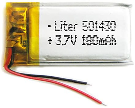 Akku 501430 LiPo 3.7V 180mAh 0.666Wh 1S 5C Liter Energy Battery Lithium Polymer Batterien Schutzplatine für Elektronik Wiederaufladbar - Nicht geeignet für Funksteuerung 32x14x5mm (180mAh|501430)