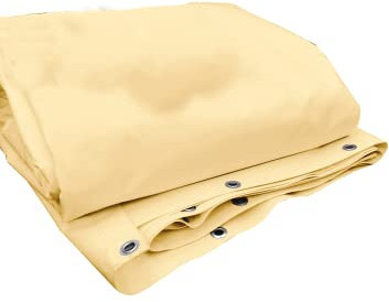 TELO/TELONE PVC 650 gr/mq occhiellato rinforzato varie dimensioni e colori (5 X 5 (25 mq), AVORIO CHIARO)