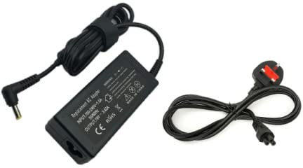 19V 3.42A 5.5mm*1.7mm 65w Replacement Laptop Adapter Charger for Acer Aspire 5741-6823 5741-7840 with UK Plug Power Cable (Yellow Tip)