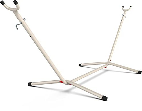 Anyoo Hängematte Gestell Outdoor Stahl Hängemattengestell mit Tragbarer Tragetasche für Garten Strand Camping-250KG Kapazität Weiß