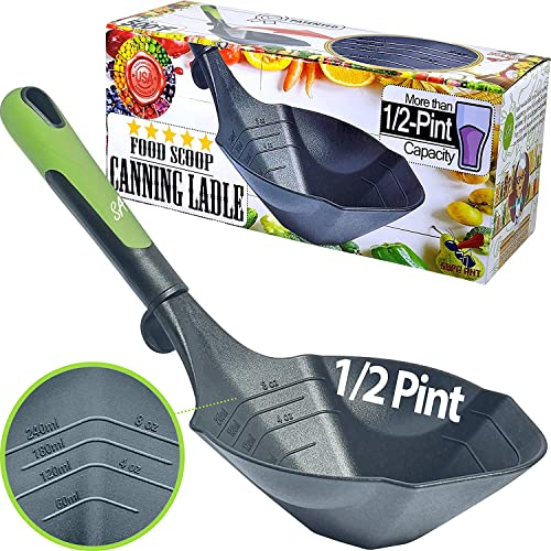Supa Ant Canning Ladle, Large Ladle for Canning, ½-Pint Capacity, BPA-Free Nylon, Silver, White, 1 Count