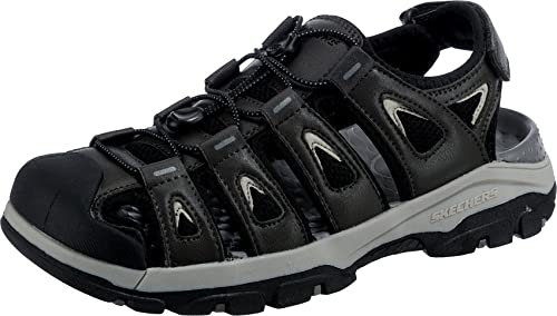Skechers Herren Fisherman Fischersandale, Dunkelgrau, 44 EU