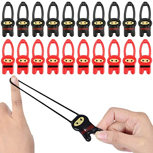 TIANHOO Dehnbare Fliegende, 20 Pcs Schleuder Fingerspielzeug Neuheit Dehnbar Spielzeug Fliegende als Mitgebsel Schleuder Finger Spielzeug für Jungen und Mädchenparty Schwarz und Rot