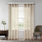 Lanqinglv Gardinen Vorhänge Transparent Stickerei Blätter Voile Sheer 2er Set Beige Vorhang mit Ösen Ösenschals Dekoschal Fensterschal für Schlafzimmer Wohnzimmer 132x183cm (B x H)