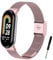 BDIG Compatible with Xiaomi Smart Band 9/Xiaomi Mi Band 8, Stainless Steel Mesh Watch Band with Adjustable Buckle, Melan Pink