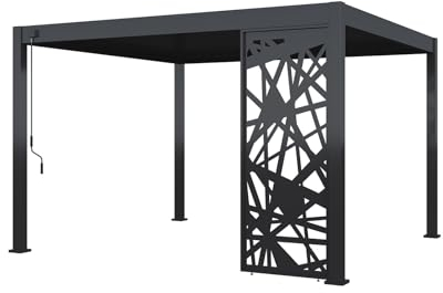 Weide Dekorative Lamellenwand Paneel Zubehör für Weide Pergola | Abstraktes Design | Aluminium | Anthrazit, Weiß | 3 Breiten | Flexibler Sichtschutz und optimale Luftzirkulation (Anthrazit, 93 cm)