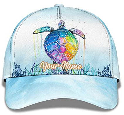 934 Freizeit Basecap Schildkröte Bunte Muschel Meerestier Capatmungsaktive Mütze Leichtgewicht Schirmmütze Basecap Washed Baseball Cap Für Tennis, Reisen, Teenager