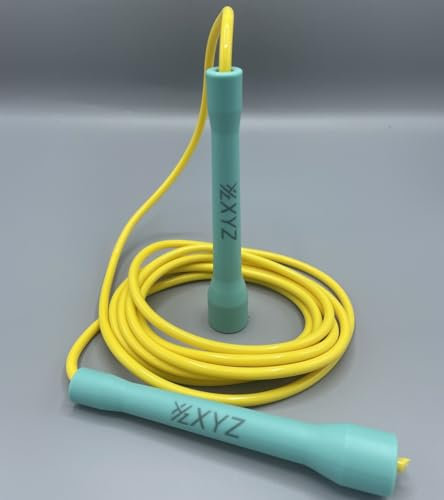 XYZ X1 Corde de fitness cardio réglable de 3 m – Corde à sauter, saut, boxer, boxer, MMA, fitness, arts martiaux, saut, corde à sauter (turquoise/jaune)