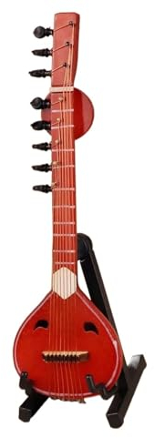 Mandolina En Miniatura Mini Mandolina Instrumento Musical Modelo Réplica Colección Adornos Decorativos Exhibición musical instrumento Miniatura (Color : Mandolin-14cm)