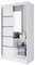 Easy4You P3 150 cm White Sliding Doors Wardrobe 150 x 200 x 58 cm with Mirror - Bedroom Furniture, Storage - Multipurpose Cabinet