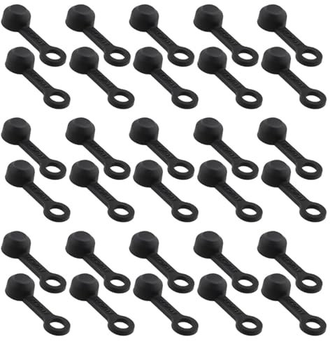 50 Stück Fahrrad Bremse Schraubenkappen, Gummi Bremsenentlüfter Staubkappe, Entlüftungsnippel Abdeckung für MTB Hydraulische Bremssattel (Schwarz)