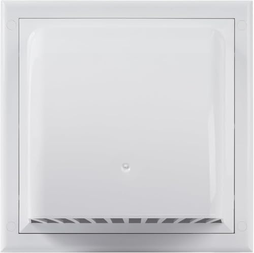 ECOPRO VENT 150mm White Vent Covers - ABS Cowled Extractor Fan Vent Cover with Back Draught Shutter, Ventilation Grille, Fits Inside Wall or Duct - Wall Vent Cover External - Tumble Dryer Vent Cover