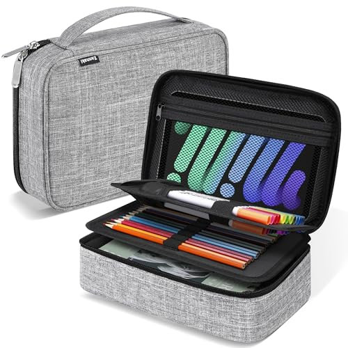 Zannaki Federmäppchen mit großem Fassungsvermögen, Marker, Stifte, Schreibwaren, Tasche, Kunst-Aufbewahrungsbox für Bullet Journal, Studenten, Teenager, Mädchen, Jungen, Frauen, Erwachsene,