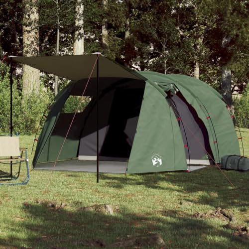 Annlera Campingzelt Grün 4 Personen Familienzelt inkl. Sonnendach Vorzelt Zelt mit Schlafkabine Kuppelzelte für Wandern Camping Outdoor 420x260x153 cm