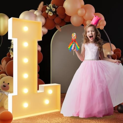 Lettre L géante lumineuse à DEL de 120 cm, panneau lumineux en mosaïque pour chapiteau, lettres LED pour Saint-Valentin, anniversaire, Noël, Nouvel An